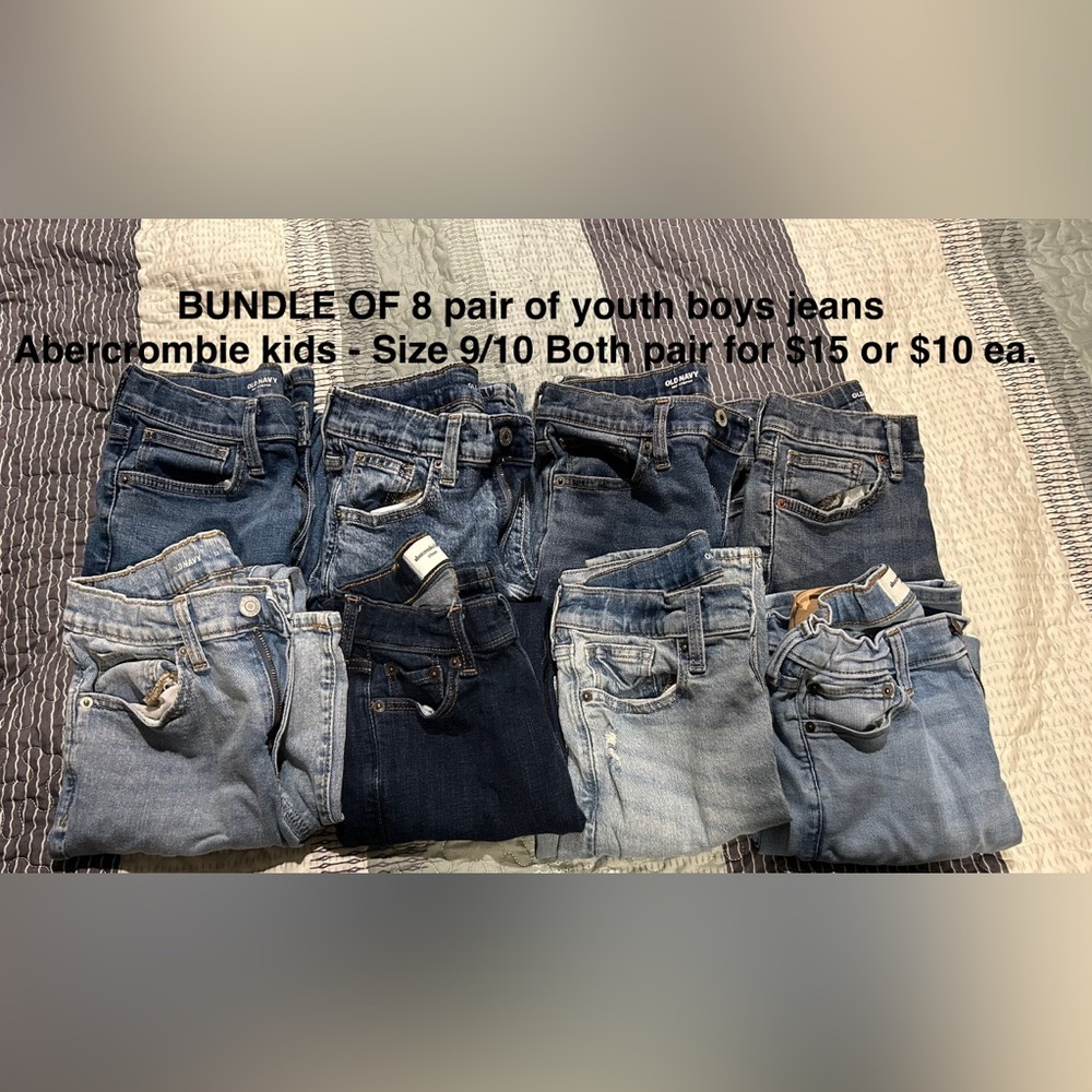 Old Navy (10s and 12s)
Abercrombie Kids (size 9/10)
8 pair Bundle for $65